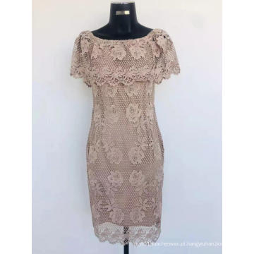 Vestido de renda de moda de malha feminina